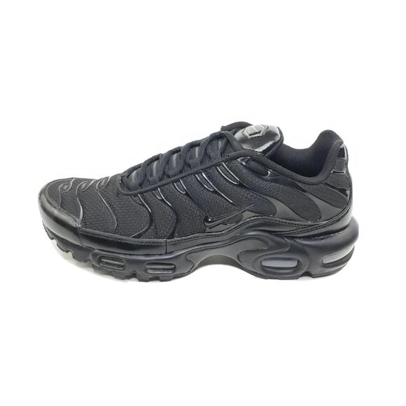 Nike Air Max Plus Tn Mens Sneakers Black Mesh Leather Size 8.5 - Picture 1 of 12